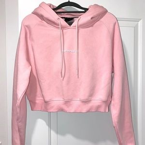 Alphalete baby pink crop hoodie
